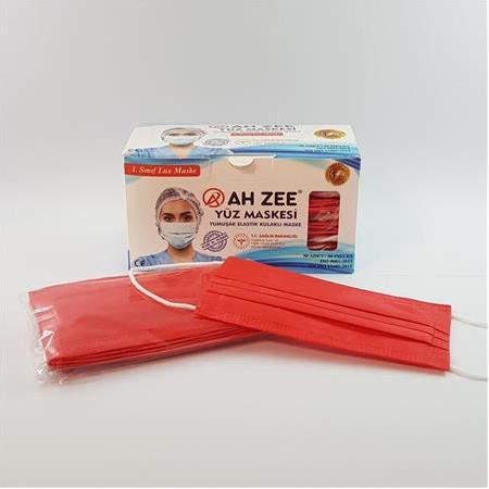 3 Katlı Cerrahi Maske 50'li Paket (Kırmızı Renk)