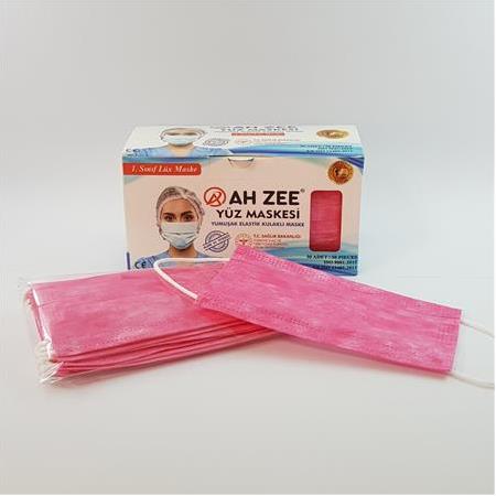 3 Katlı Cerrahi Maske 50'li Paket (Koyu Pembe Renk)