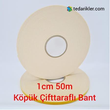 Çift Taraflı Bant 10 mm Köpük Bant (1 cm x 50 metre)