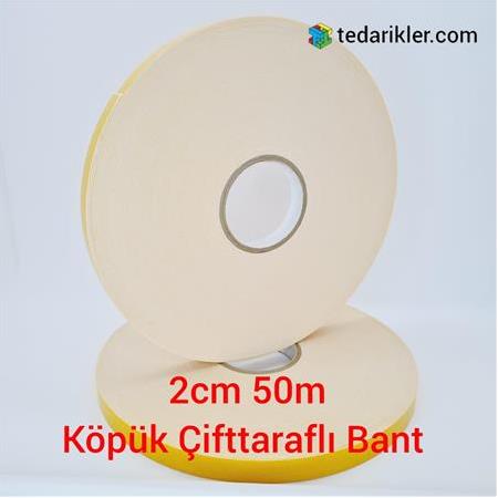 Çift Taraflı Bant 20 mm Köpük Bant (2 cm x 50 metre)