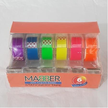 Para Bandı, Makinalı 18mmx10m Gökkuşağı Bandı 6'lı Set