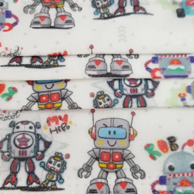 Çocuk Maskesi 3 Katlı 50'li Paket (Robot Baskılı)