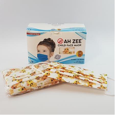 Çocuk Maskesi 3 Katlı 50'li Paket (Arı Baskılı)
