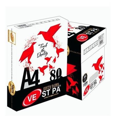 A4 - Vestpa 80 gr Beyaz A4 Fotokopi Kağıdı 1 Koli (2500 Adet)