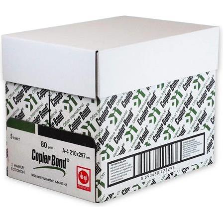 A4 - Copier Bond 80 gr Beyaz A4 Fotokopi Kağıdı 1 Koli (2500 Adet)