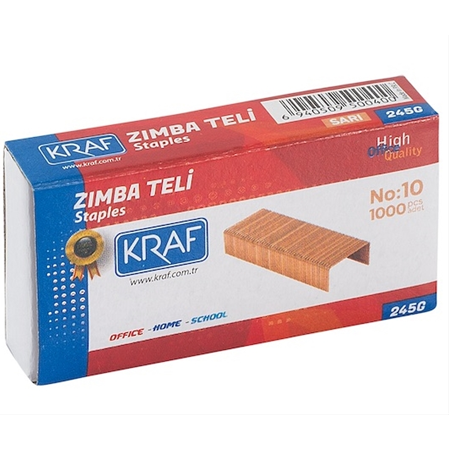 Kraf Zımba Teli No:10 Sarı 1000 Adet x 20 Kutu