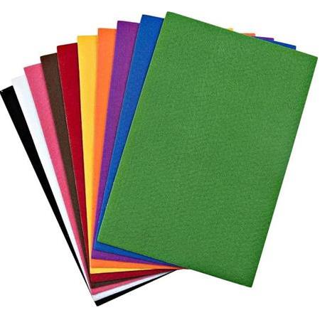 Keçe 10 Adet 20x30 cm (A4 Boyutunda) Çeşitli Renklerde