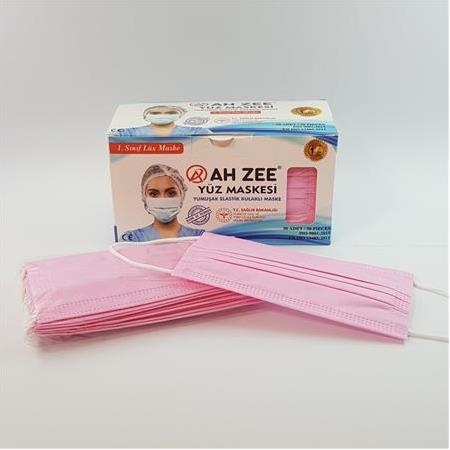 3 Katlı Cerrahi Maske 50'li Paket (Pembe Renk)