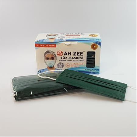 3 Katlı Cerrahi Maske 50'li Paket ( Koyu Yeşil Renk)