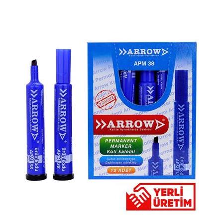 Arrow Koli Kalemi - Permanent Marker Apm 38 - Kesik Uç Mavi