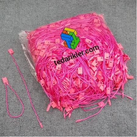 Kilitli İp - Paket İçi 1000 Adet, İp Klips Pembe