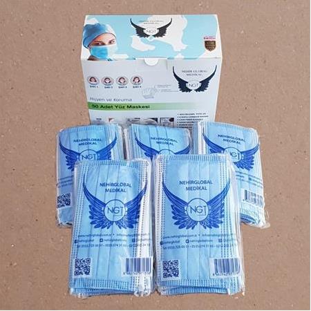 6 Katlı Cerrahi Maske 50'li Paket
